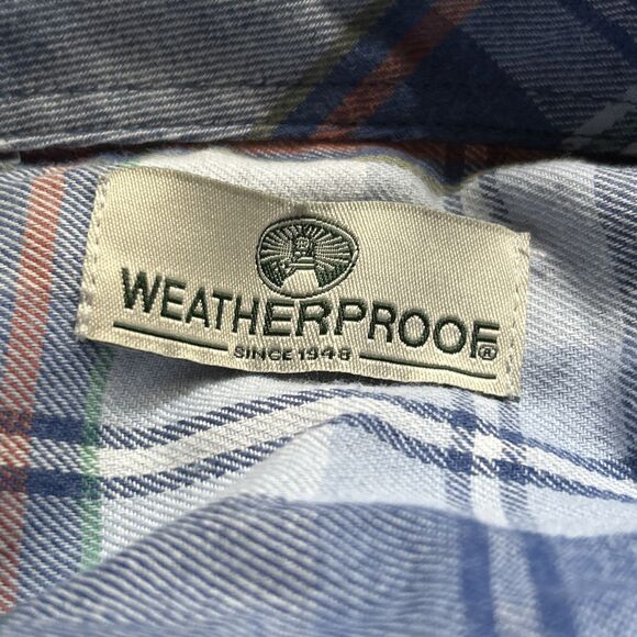 NEW Weatherproof Brand Men's Plaid Blue White Button Up Shirt - Size Small - Picture 7 of 11
